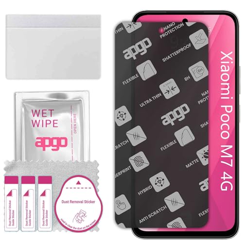 apgo MATTE Hybrid Glass Screen Protector do Xiaomi Poco M7 4G, szkło hybrydowe MATOWE, zamiennik hartowanego