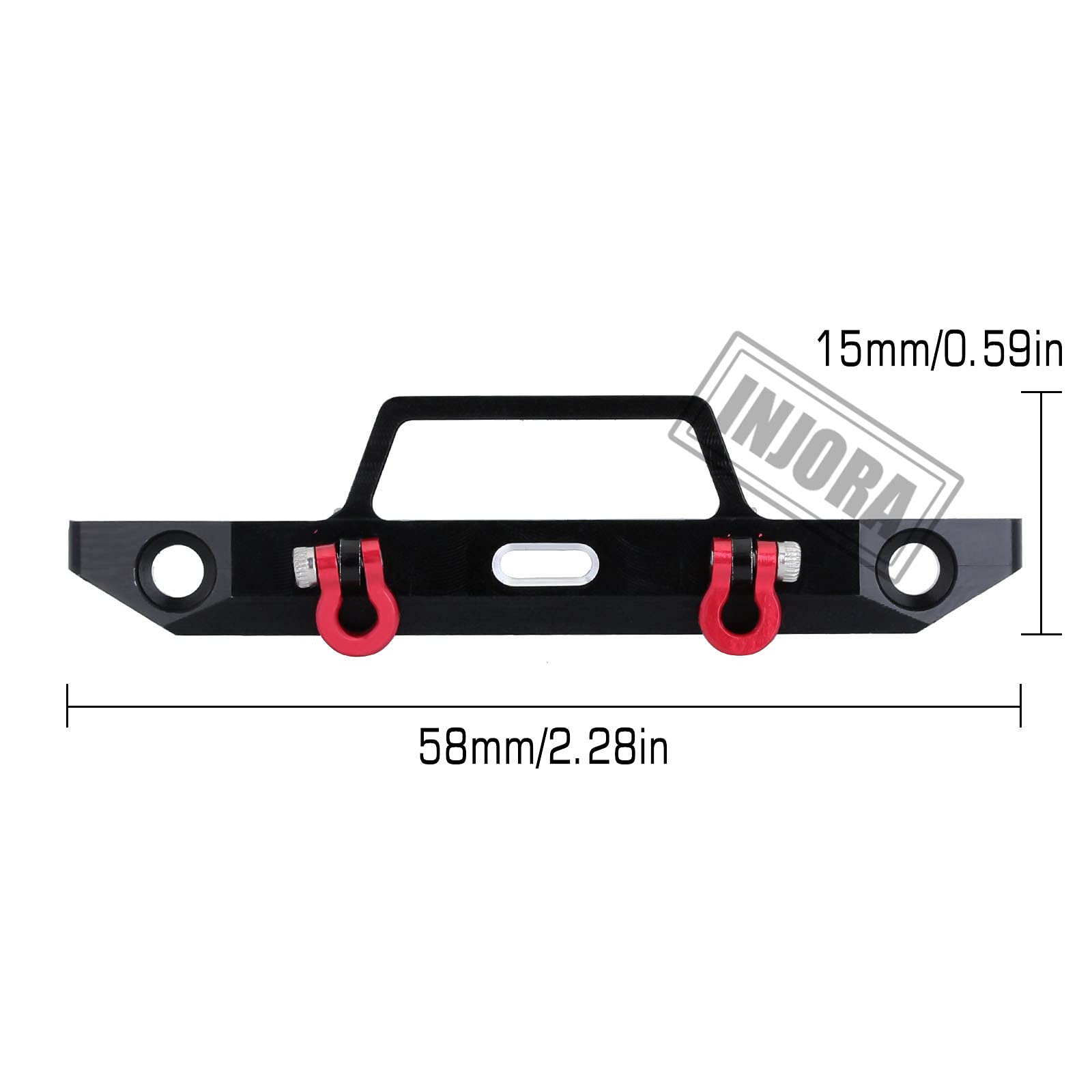 Parachoques delantero de metal con anillo en D Grillete de remolque para 1/24 RC Crawler Car Axial SCX24 Wrangle C10 90081 Deadbolt Chevrolet 3