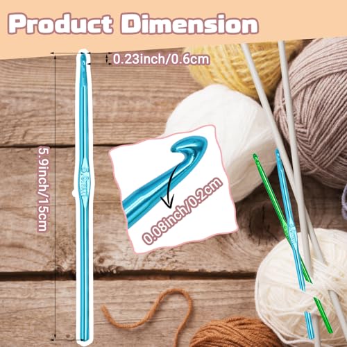 BokWin 12 Pack 5.0mm Aluminum Crochet Hook, Blue