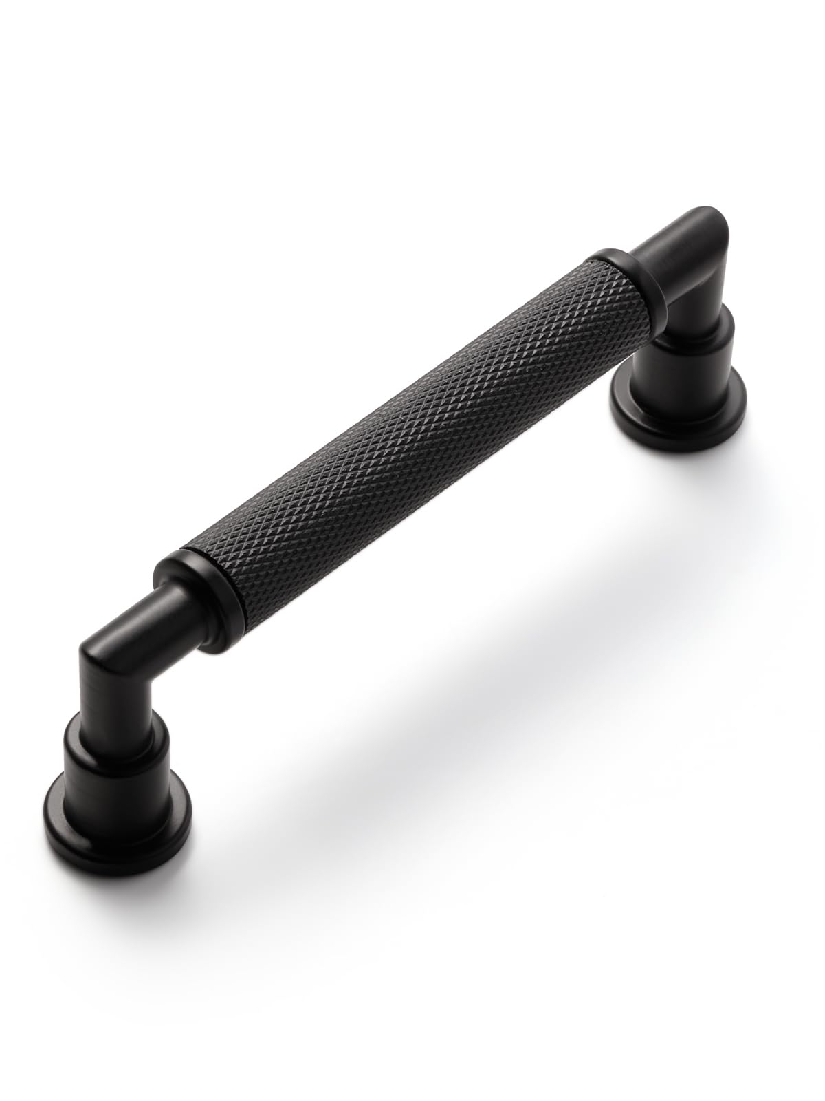 JIASENBAO 5 Pack Black Cabinet Pulls 96mm Hole Center Knurled Vintage Drawer Pulls Bathroom Dresser Handles Hardware Bar Zinc Alloy