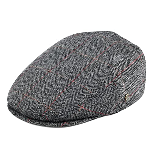 Image of VOBOOM Men's Herringbone Flat Ivy Newsboy Hat Wool Blend Gatsby Cabbie Cap