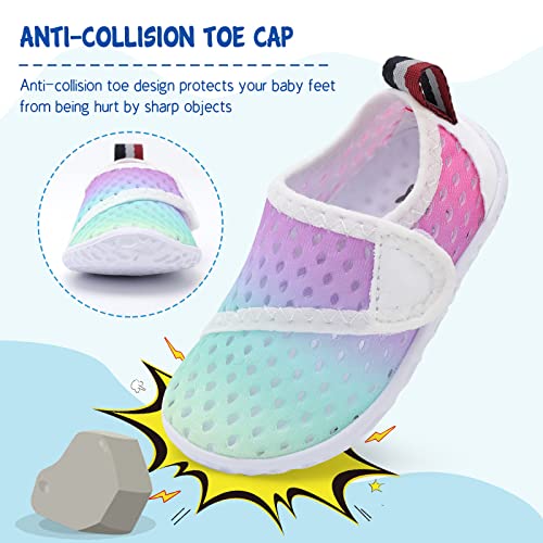 Image of LeIsfIt Toddler Water Shoes Boys Girls Barefoot Aqua Socks Kids Breathable Quick-Dry Swim Shoes for Beach Pool Surf