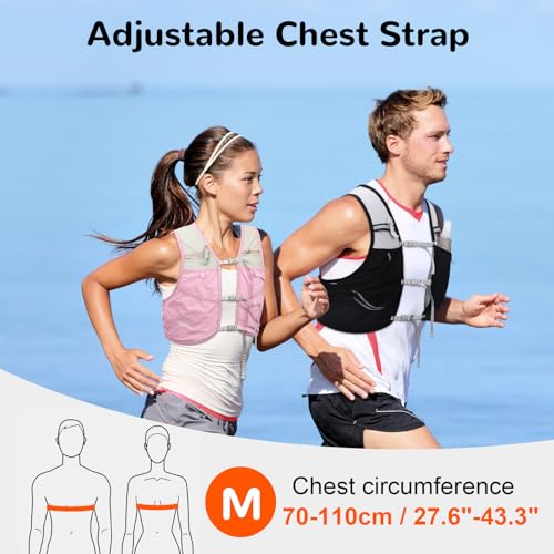 Outplea Lightweight Running Vest with 2pcs 500ml Water Bottle for Men Women, Reflective Quick Dry Water Vest Hydration Pack, Hydropack Backpack Daypack for Runners Hiking Cycling Marathon, Pink/M by Outplea - Used condition - Image 2