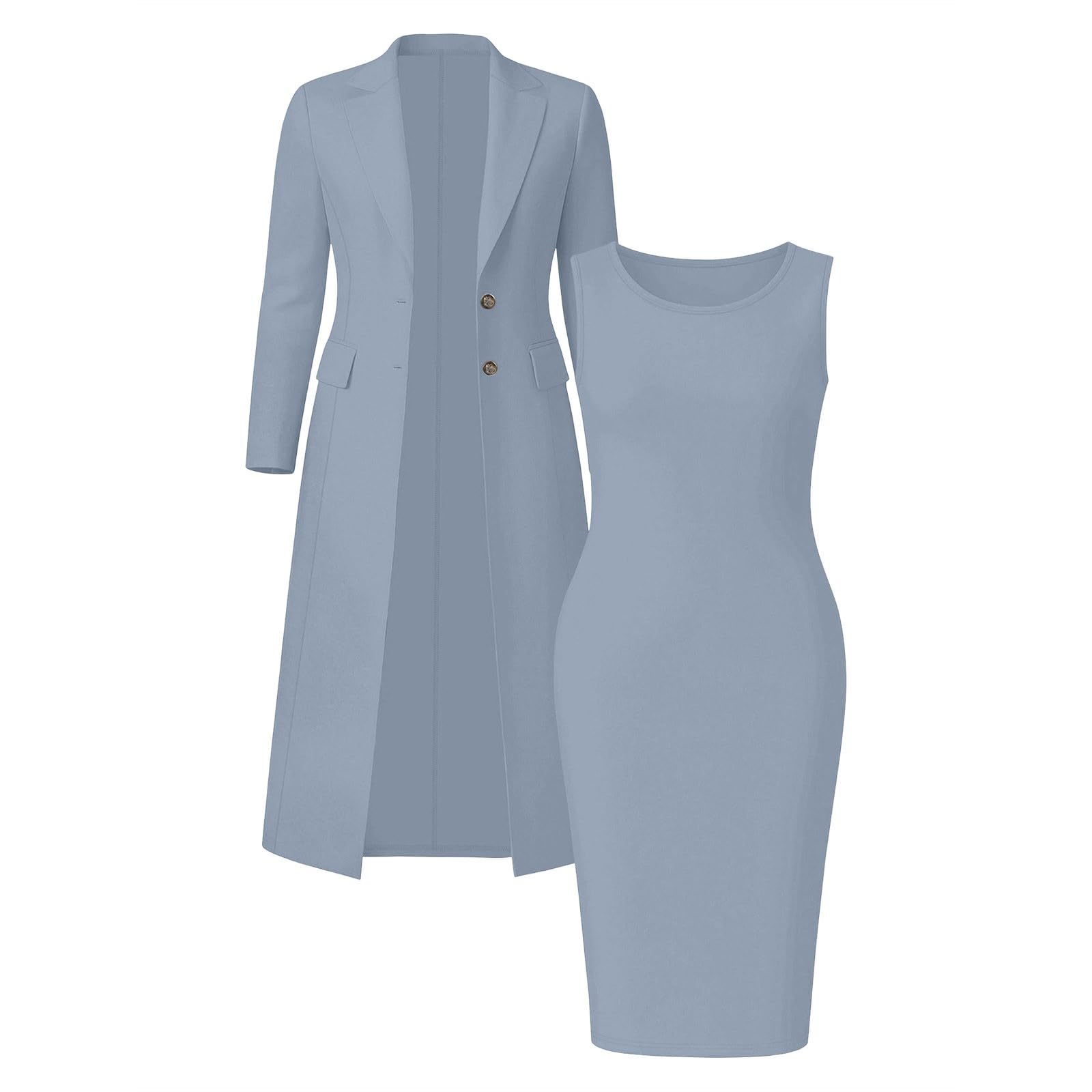 Completo Casual Composto Gonna Lunga Elegante Abito, Ideale per Viaggi di Lavoro e per l'uso Quotidiano.