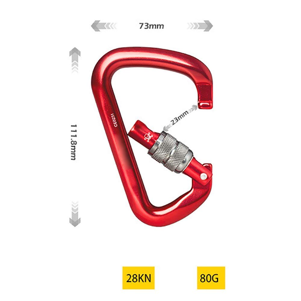 Moschettone Grande, Gancio a Clip 2 Confezioni di Clip a moschettone con Anello a D durevoli per Campeggio all'aperto, Camper, Super Resistente (Arancione, 112x73 mm)