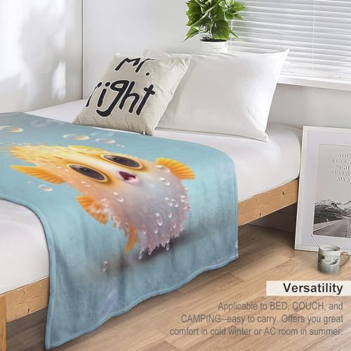 Impression des poisson couverture en flannel super doux et plaid lit polaire - 6