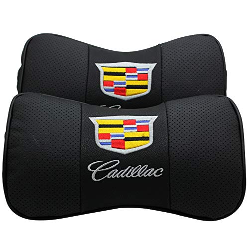 Auto Sport 2 PCS Genuine Leather Bone-Shaped Car Seat Pillow Neck Rest Headrest Comfortable Cushion  - //coolthings.us