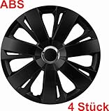 TOP Universal Radzierblende aus ABS, Lieferumfang: 4 Stück, Material: ABS - Kunststoff, doppelt lackiert, Farbe der Radzierblende: matt schwarz, schnelle Montage, dauerhafter Sitz, mit Metallfederring; unter anderem für die folgenden Fahrzeuge (bitte beachten Sie die Zollgröße der Felgen an Ihrem Fahrzeug)