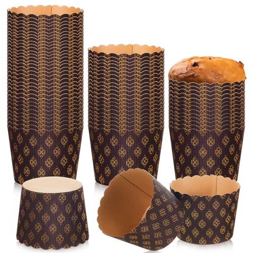 50 Pcs Easter Kulich Panettone Mold Paper Paska Mold Panettone Pa...