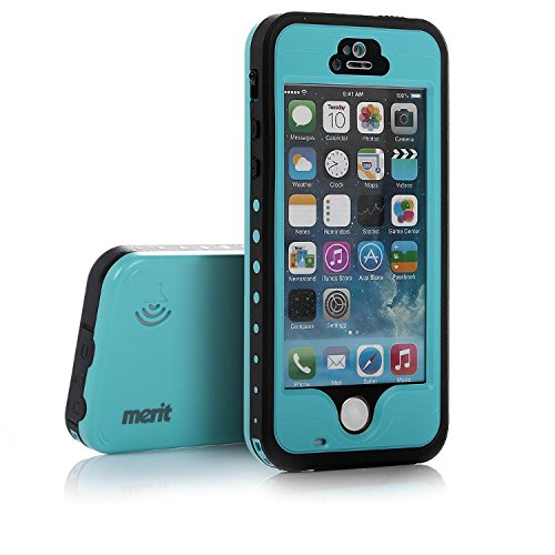 Waterproof case for iPhone 5/5S/SE, Merit Waterproof Shockproof Snowproof Dirtproof Durable Full Sealed Protection Case Cover for iPhone 5/5S/SE (Blue)