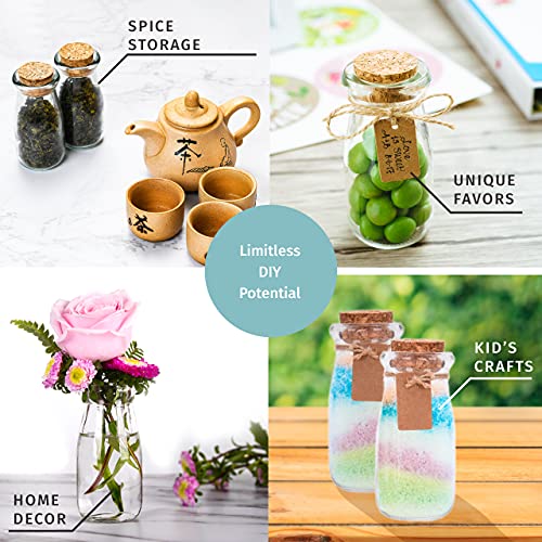 Otis Classic Small Glass Jars With Lids – Set Of 12 Mini Glass Bottles With Corks For Halloween Decorations Fall Décor Wedding & Party Favors, Halloween Diy Crafts, Potions, Spices & Candy, 3.4 Oz #TOP4