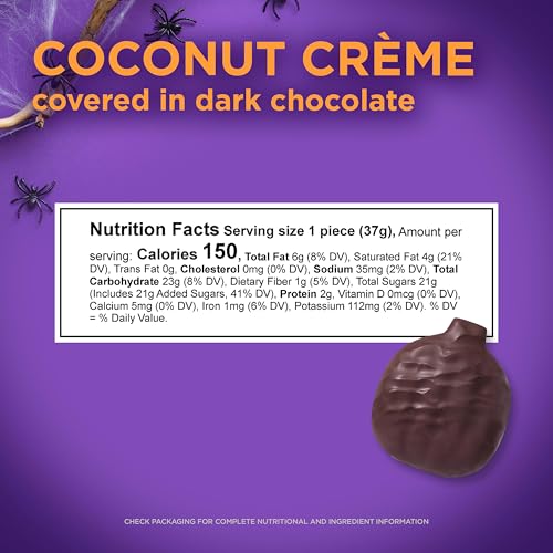 RUSSELL STOVER Halloween Dark Chocolate Coconut Crème Candy Pumpkin, 1.3 oz. (Pack of 18) - image 2
