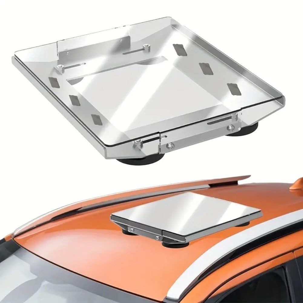 Soporte magnético de montaje de techo para acero al carbono con cubierta de policarbonato transparente, 4 imanes recubiertos de goma para caravana, furgoneta, barco, camión, pintura, fuerte