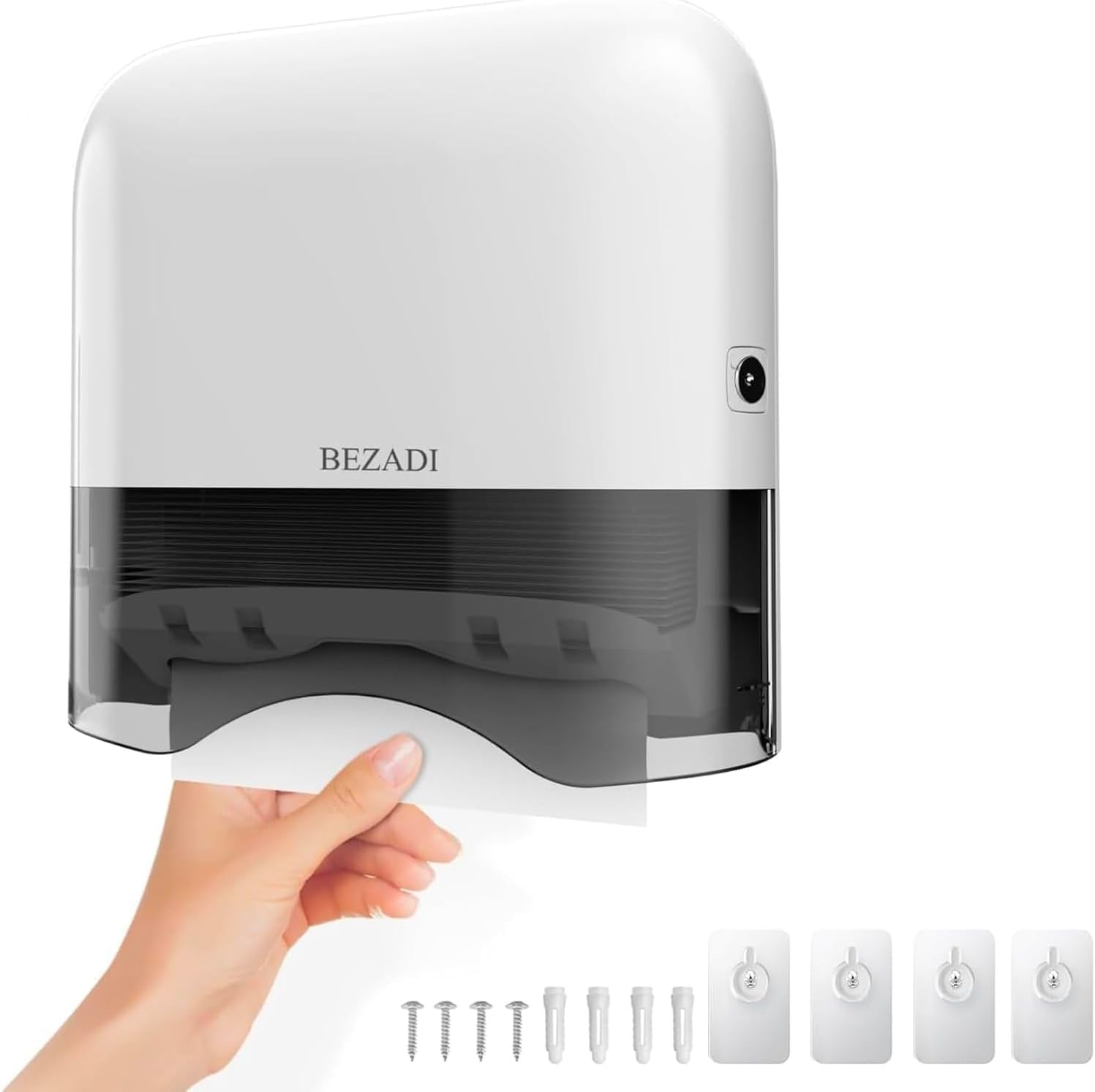 Distributore di asciugamani di carta commerciale da parete, dispenser di asciugamani di grande capacità, scatola per fazzoletti piegati a C, per bagno, cucina, ristoranti, hotel, bianco