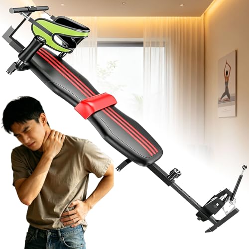 Máquina de estiramiento de espalda ajustable, mesa de inversión para masaje y ejercicios con tracción cervical, banco ajustable para abdominales y estiramiento de columna.