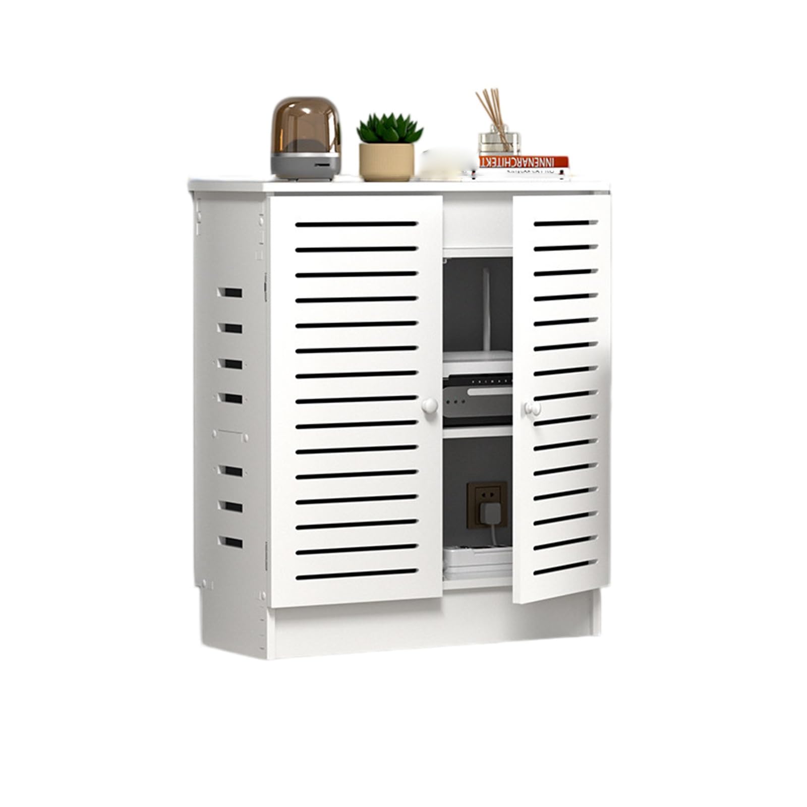 WiFi Router Cabinet Floor Stand PVC Organizer z wentylacją do zestawu do gry Top Box Game Console Storage Home Office Dekoracyjny uchwyt elektroniczny Mocna podstawa
