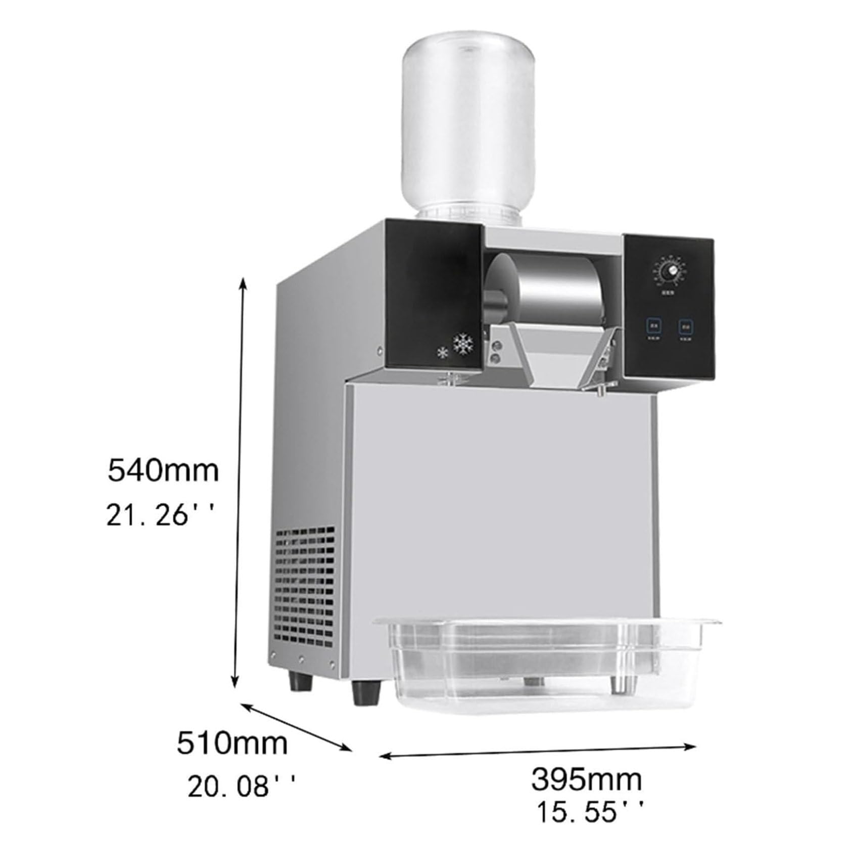 Máquina de cono de nieve comercial, trituradora de hielo eléctrica automática con velocidad ajustable, ideal para heladerías y heladerías, 1200 W de alta potencia