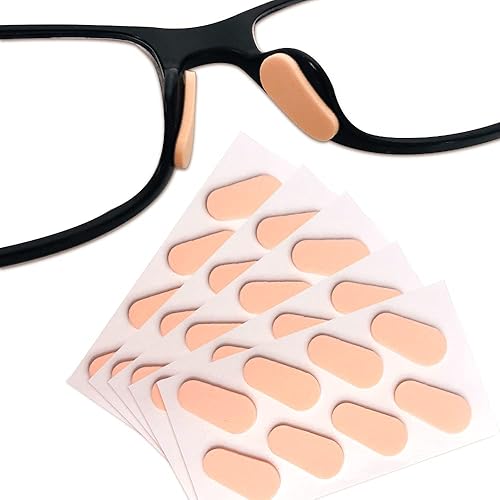 20 pares de almohadillas de nariz de espuma suave para lentes, anteojos, gafas de sol, (forma de caída0.630 x 0.315 in) (color de la piel)