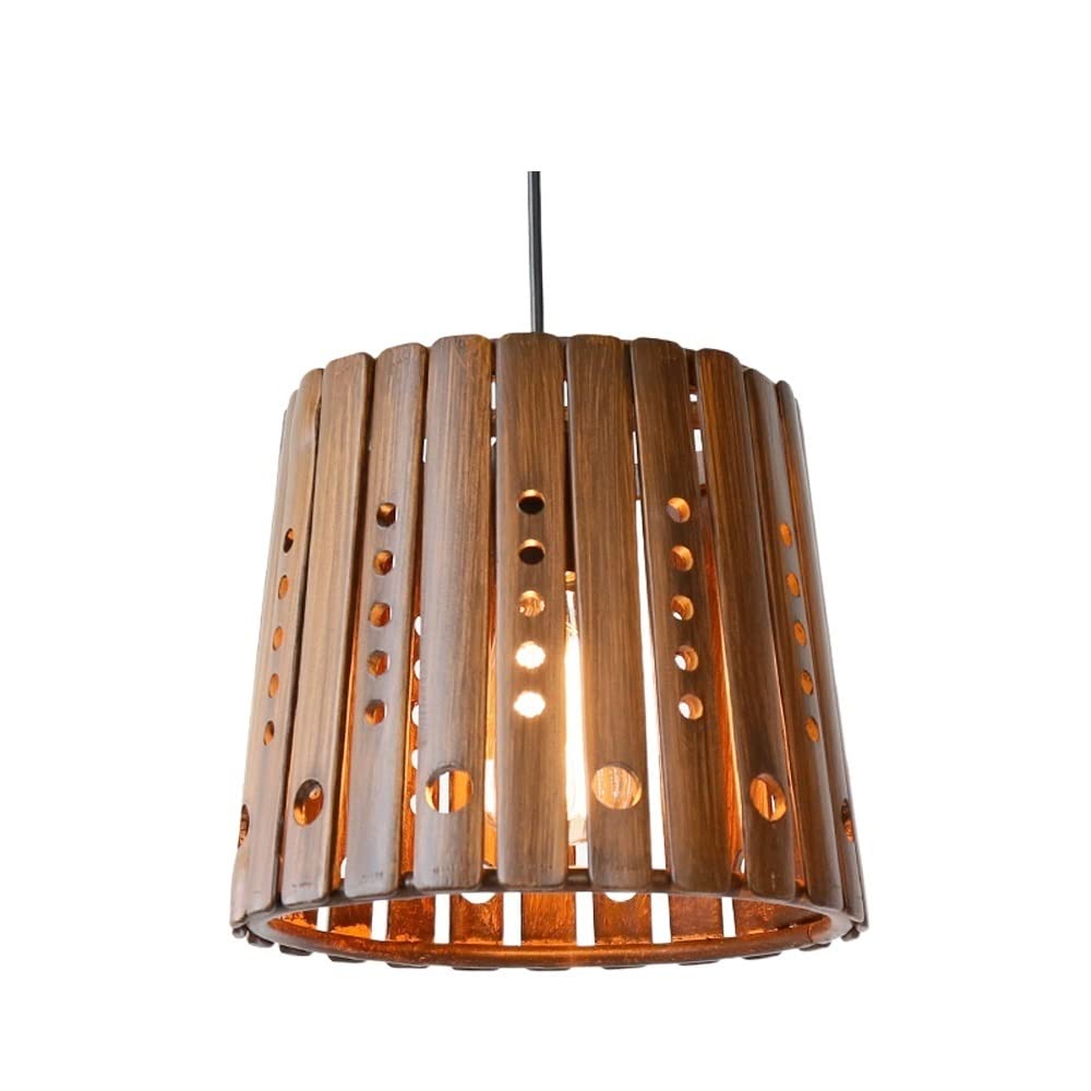 Lustre en bambou suspendu à tête simple orientable lampe de plafond