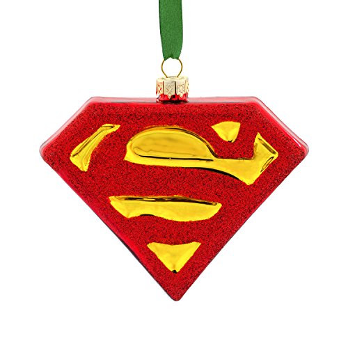Hallmark Christmas Ornament DC Comics Superman Shield Blown Glass