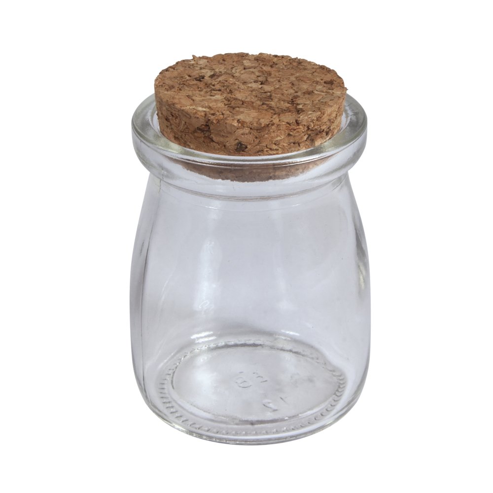 Rayher Assorted Colours Hobby 46213000 Glass Jar With Cork Lid, 5 Cm Diameter, Assorted, 7 Cm, 100 Ml, Opening 4 Cm