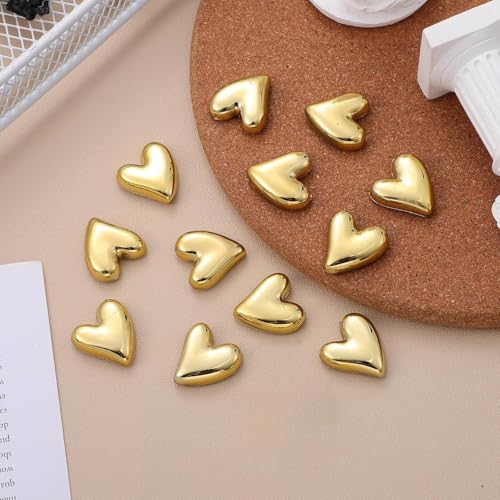 Image of Nostrae by Ekhasa Golden Heart Cute Fridge Magnets Set of 12 | Fridge Magnet Refrigerator Stylish | Kitchen Fridge Decoration Items | Mini Gifts