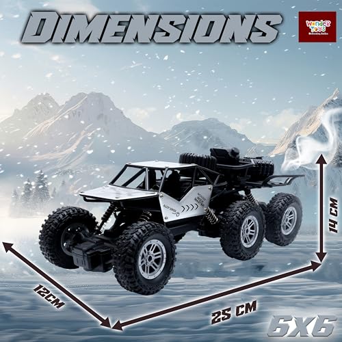 Image of Wonder 6X6 Rock Crawler Remote Control Car | Smoke Function | Abs Plastic | Body App Control | Triple Motor 6 Wheel Drive Off Road Toy with Shock Suspension Rechargeable Battery for Kids - Silver