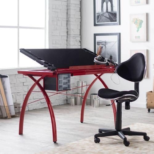 Adjustable Drafting Table Glass Drawing Board Workstation Desk Student Studio by