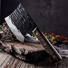 Cleaver Knife,Meat Cleaver Stainless Steel Kitchen Chopping Knife Handmade Fishing Chefs Knife Sharp Meat Cleaver Outdoor Cooking Cutter Butcher Tools