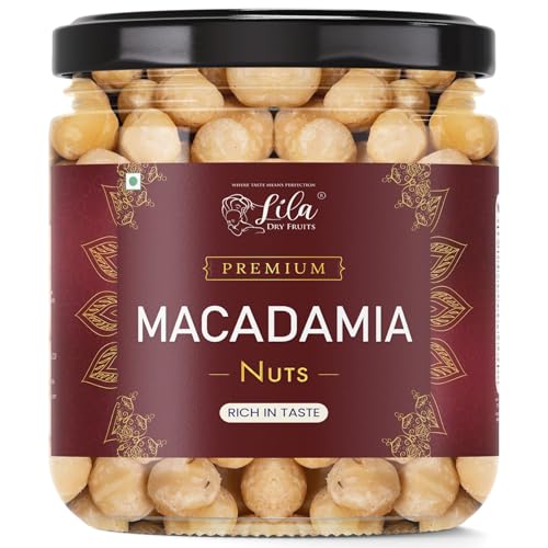 Image of LILA DRY FRUITS Premium Macadamia Nuts 500 g | Fresh, Buttery & Crunchy | Natural, Unroasted & Unsalted | Ideal for Snacking, Baking & Cooking | Dry Fruits Exotic Nuts Perfect for Gifting | Jar