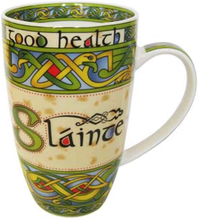 Irish Mug Slainte Set of 2 Ceramic Gift Box from the Irish Weave Collection Cups New Bone China Capacity 400ml/14fl oz