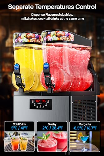 Commercial Slushie Machine, Frozen Drink Margarita Machine Smoothie Slushy Maker Stainless Steel 110V