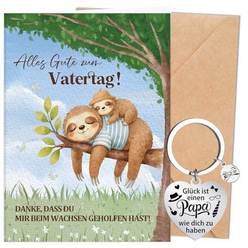 Afritee Vatertagsgeschenk Bester Papa Geschenke Vatertagskarte Schlüsselanhänger Für Papa Alles Gute Zum Vatertag Karte Fathers Day Card Geschenk