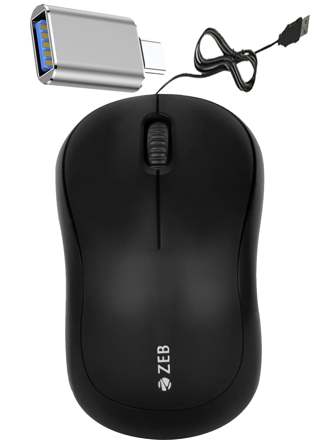 Zeb Wired USB Optical Mouse with 3 Buttons & C-OTG | Optical Mouse-image-39