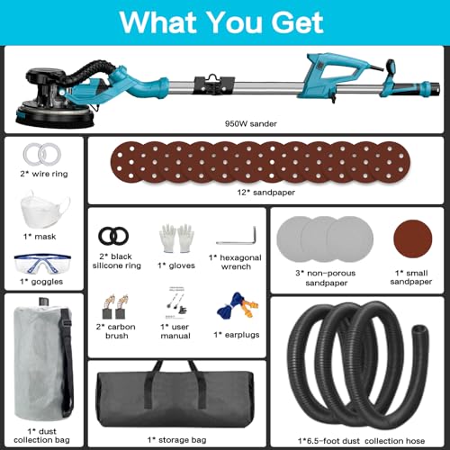 9-Speed Drywall Sander with LED