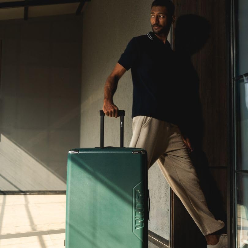 Image of WNTR Dawn X Set of 2 Cabin + Large Luggage - 40L & 105L Check-in Suitcases with 360 Wheels, TSA Locks, German Polycarbonate Shell, Lightweight Trolley Bags Set for Travel (Green Pine)