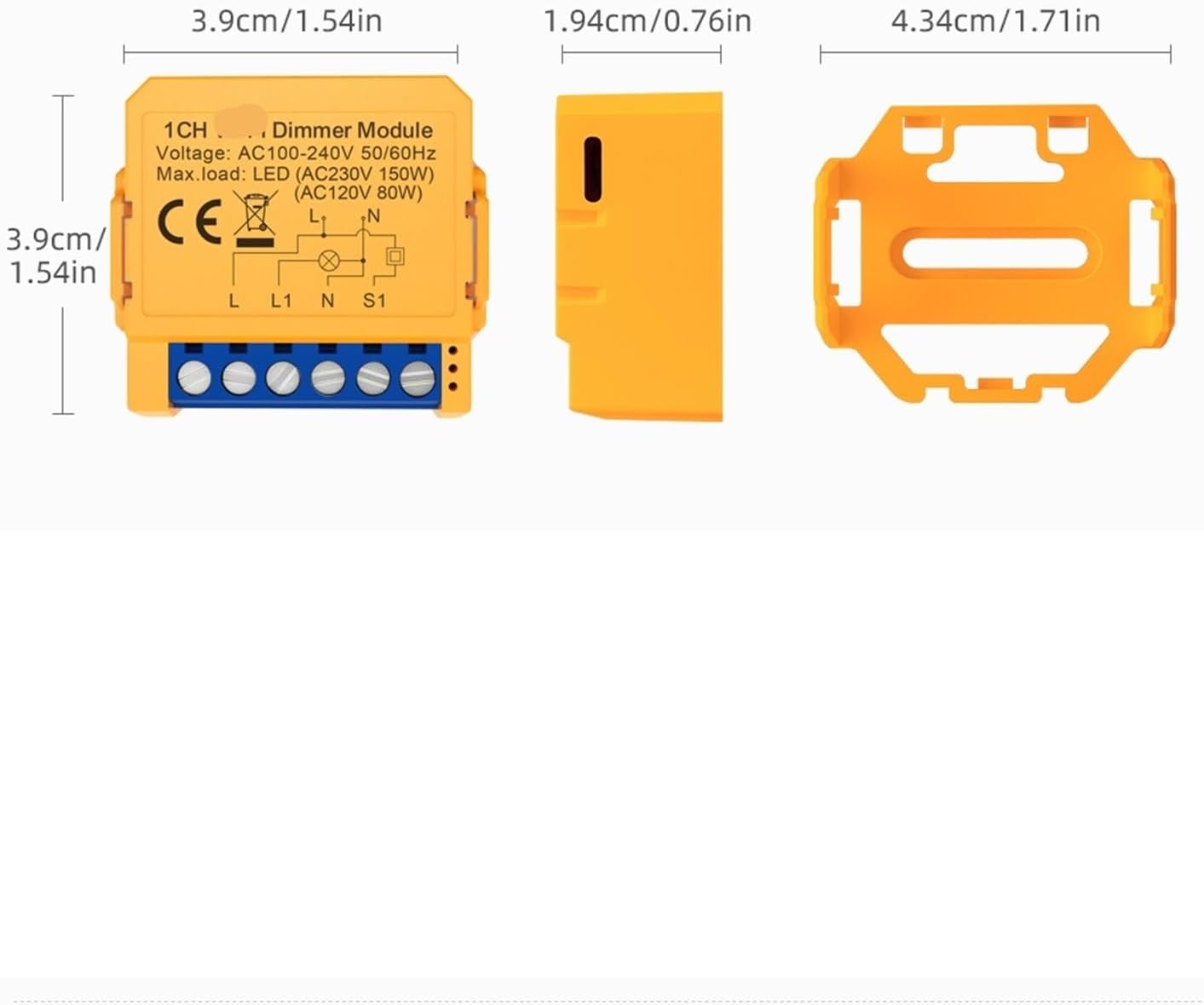 1 Pcs Smart Dimmer Switch Module, 1/2 Way Control Dimmable Light Switch(1 Gang)