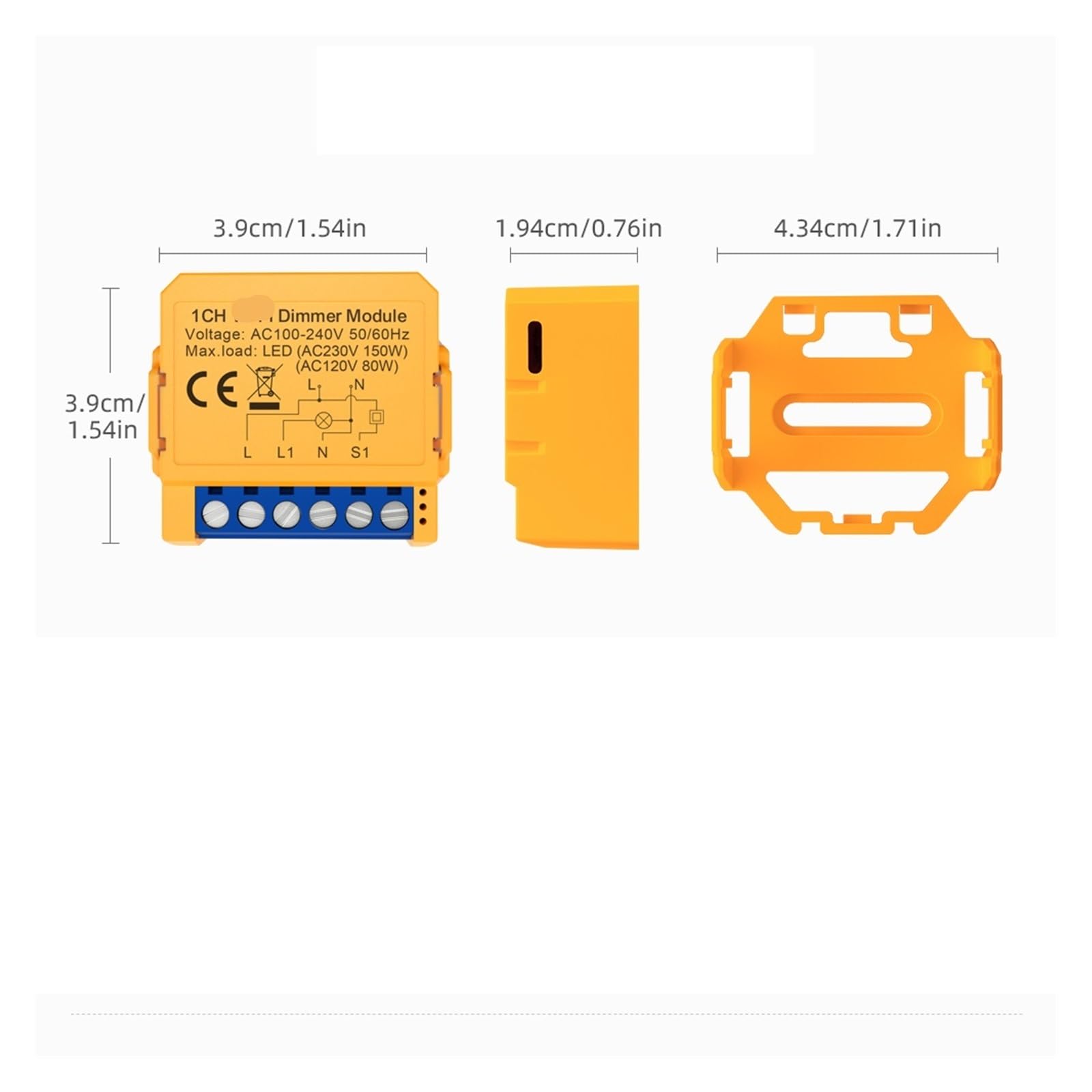 1 módulo de interruptor de atenuación inteligente, interruptor de luz regulable con control de 1/2 vías.(2 gang)