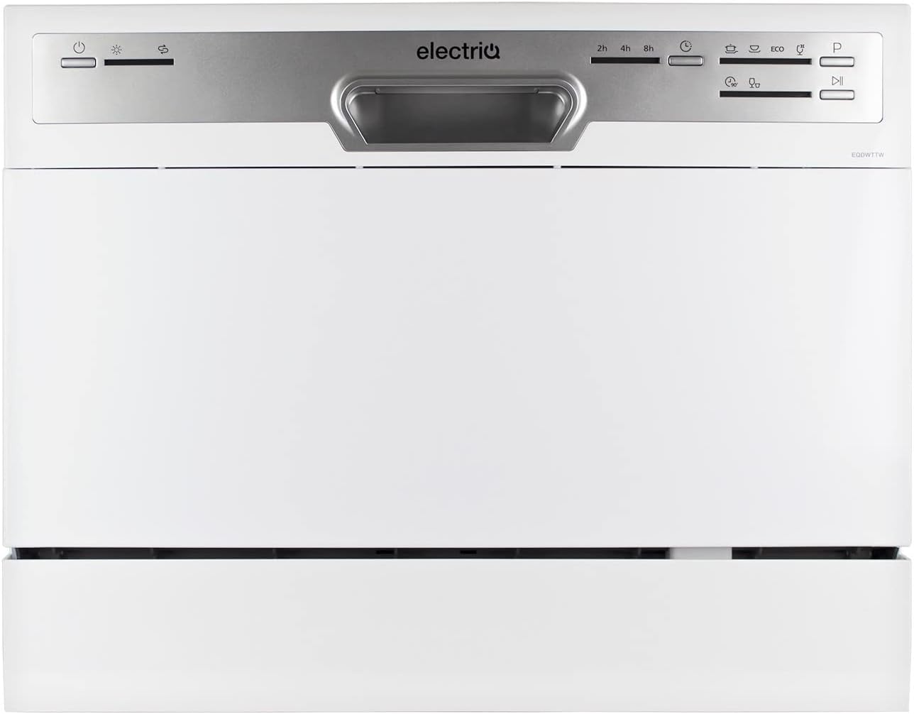 electriQ 6 Place Freestanding or Integrated Table Top Dishwasher - White