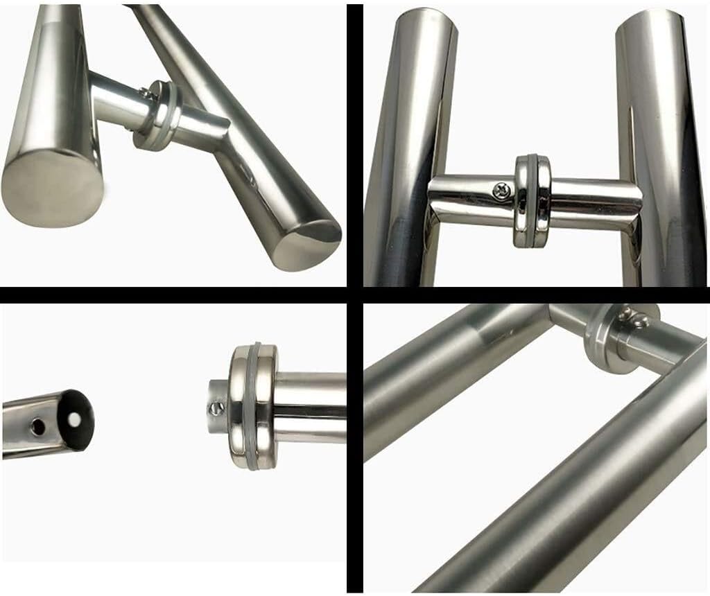 304 Stainless Steel Brushed Round Tube Door Handle Glass Door Push-Pull Handle Wooden Door Sliding Handrail (Size : 32x500x300mm)