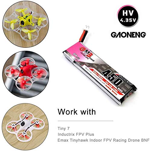 4 Stück 450mAh 1S HV 3,8V LiPo Akku 80C JST-PH 2.0 PowerWhoop mCPX Anschluss für EMAX Tinyhawk Bürstenlose Micro Racing… – Bild 5