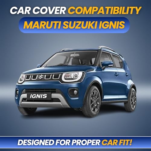 Image of Car Cover for Maruti Suzuki Ignis 2020-2026 | 100% Waterproof Heavy-Duty 3-Layer Car Body Cover | All-Weather Rain UV Heat & Dust Protection | Custom Fit | Mirror & Antenna Pockets | Navy Blue