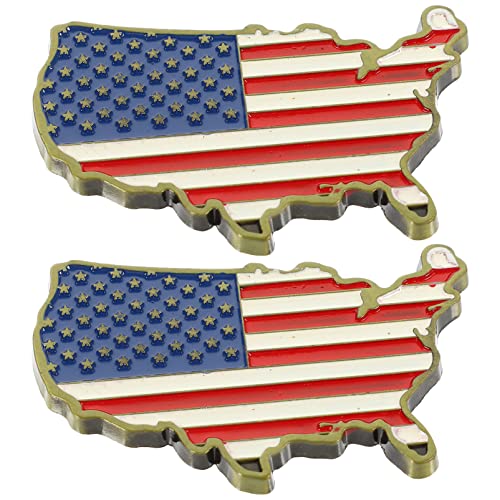 GRIRIW 2 Piezas Imán Decorativo de Refrigerador de con Bandera Americana Pegatinas Magnéticas de Metal para Fiestas y Decoración