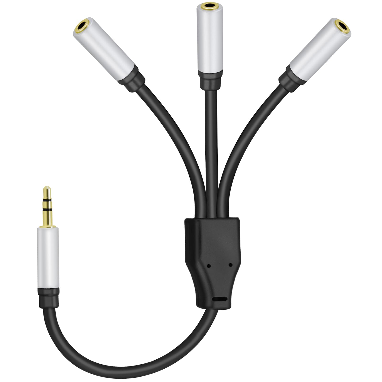 3,5 mm TRS-Stereo-Audio-Splitterkabel, 3,5 cm, 1 Stecker auf 3 Buchsen, Kopfhörer-Aux-Splitter, Hi-Fi-Stereo-Audio-Kopfhöreranschluss-Adapter für Telefon, PS4, Switch, Tablets, Verstärker und