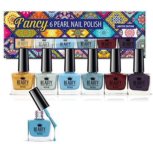 6 x Vernis À Ongles De Luxe 6 Différentes Couleurs De Pearl Fancy Boite Cadeau Haute Qualité Cover