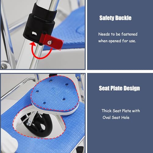 Chaise de douche pliante à roulettes pour préserver l'intimité et la dignité - 3