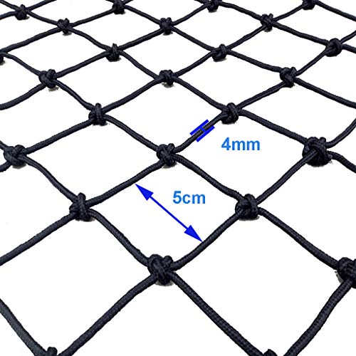 HUANPIN Filet de Sécurité pour Enfants | 5cm*4mm Usage Intérieur et Extérieur Enfants de sécurité d'escalier de Rampe d'escalier en Maille Filet pour Bébé Fall Protection,Noir,1 * 4m(3.3 * 13ft) Cover