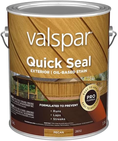 Valspar 1037704 1 gal Quick Seal Semi-Transparent Dark Walnut Oil-Based Exterior Stain - Pack of 4