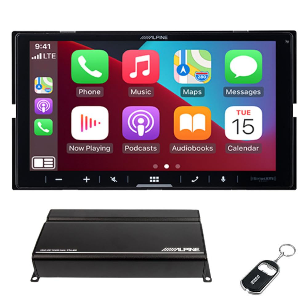 Alpine iLX-W670-M 6.75" Shallow-Chassis 2-DIN Capacitive Touchscreen Digital Multimedia Receiver with KTA-450 4-Channel Amplifier