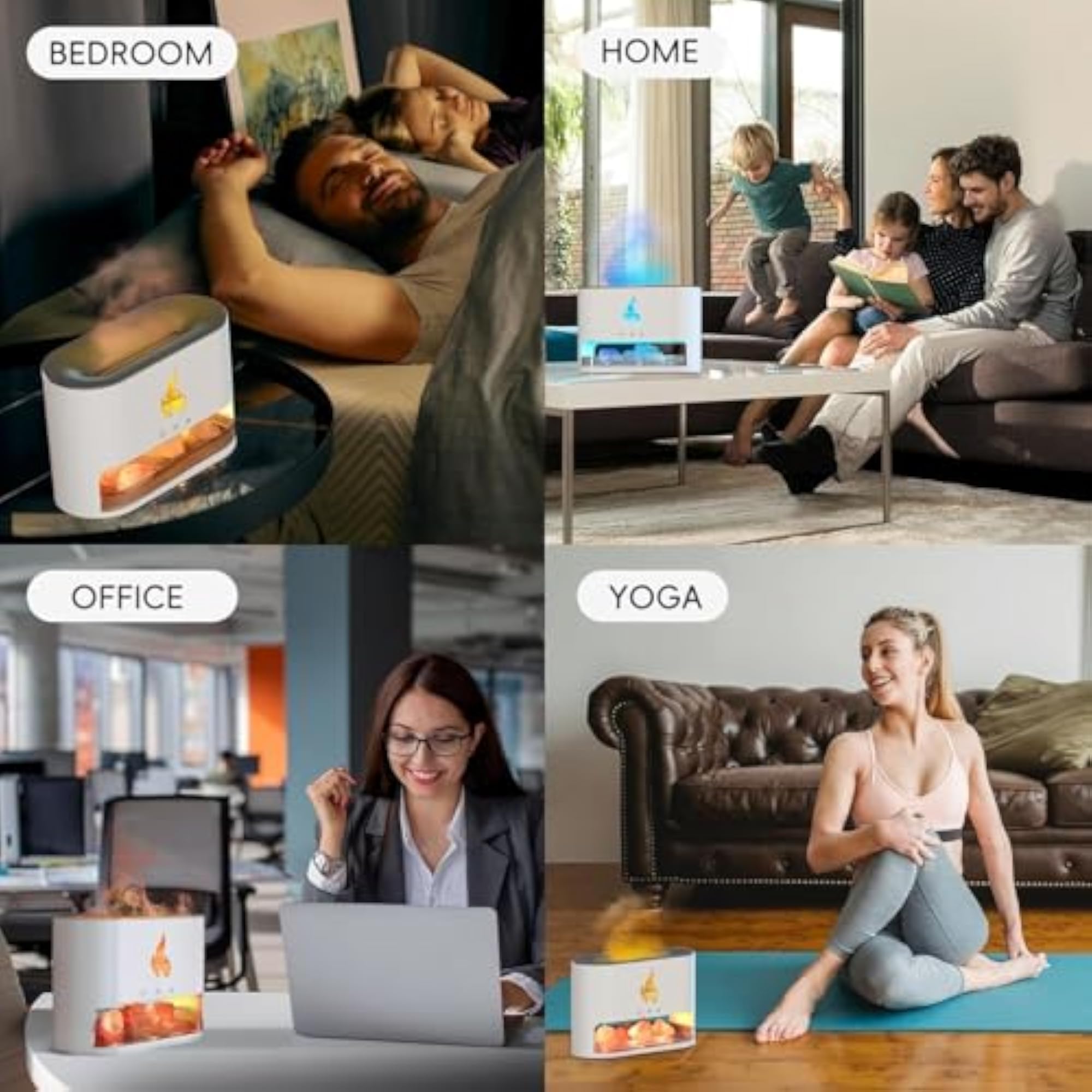 OPSUZY Flame Air Aroma Diffuser & Humidifier - 250ml